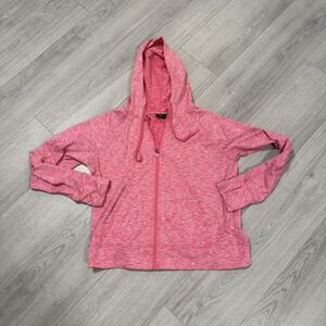 Athletic Works hooded Pink  jacket with thumb holes womens LG 10/12 Women's